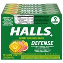 HALLS Savunma Citrus Vitamin C Drops, 9 Drops 20 Sticks (180 Total Drops)