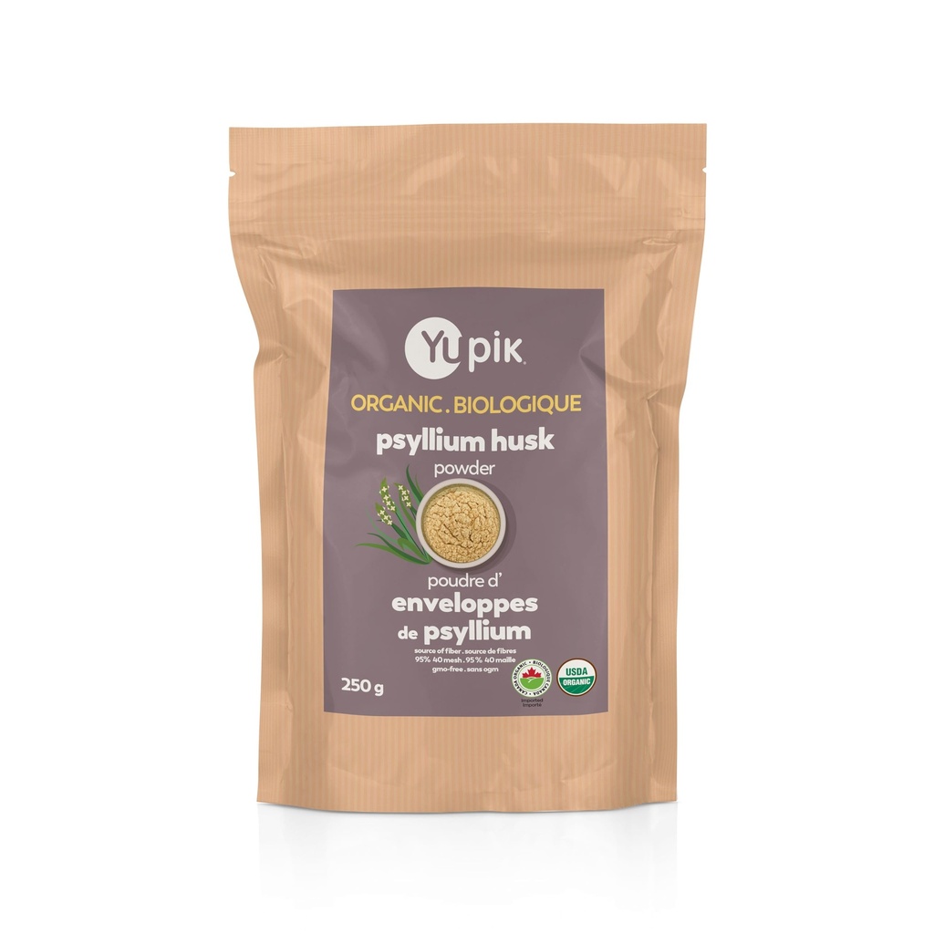 Yupik Βιολογική σκόνη Psyllium Husk 8.8oz, 95% καθαρότητα, διαλυτές ίνες, USDA πιστοποιημένη, μη-GMO, Vegan, χωρίς γλουτένη, χωρίς γεύση, φυτικής βάσης, άλεση άλεσης Husk για Ψήσιμο & Πεπτικό Υγεία