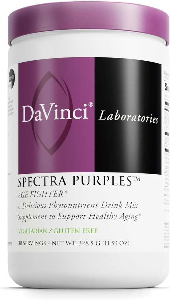 DAVINCI Labs Spectra Purples - Συμπλήρωμα σκόνης με αντιοξειδωτικά Υποστηρίζει υγιή γήρανση* - Συμπληρώματα εκχύλισης φρούτων, λαχανικών και βοτάνων Βοηθά τον εγκέφαλο και την ανοσοποιητική υγεία* - 30 Υπηρεσίες (328,5 g)