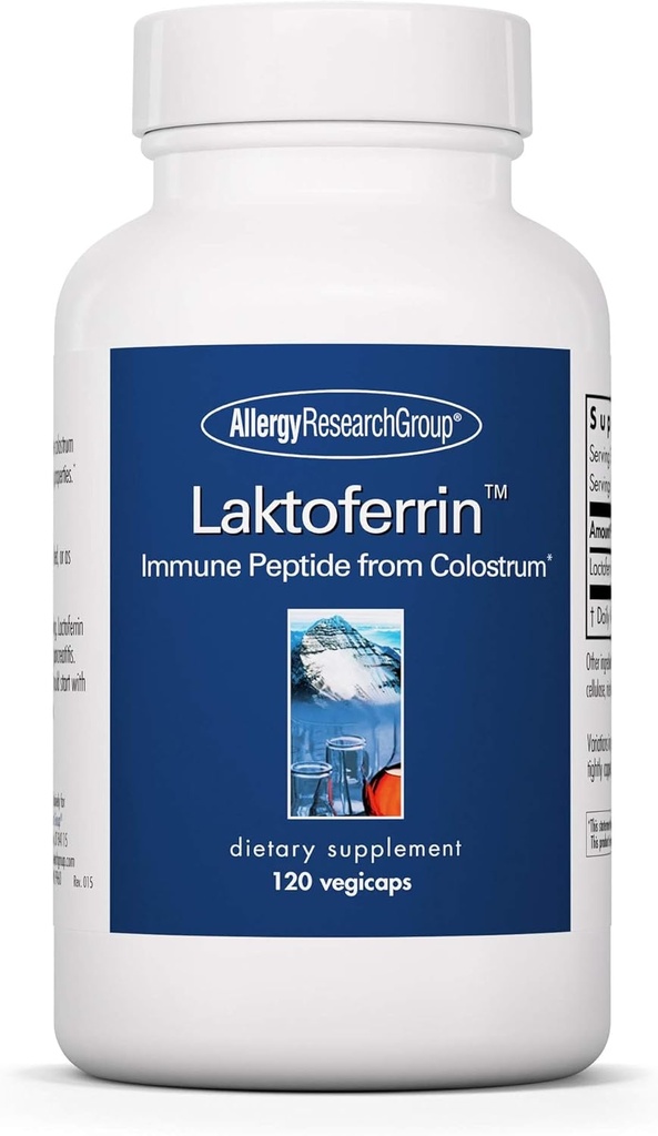 Allergy Research Group Laktoferrin Supplement - Lactoferrin Supplements 350mg, Bovine Colostrum, Immune Peptide, Iron Supplements, Vegicaps - 120 Count