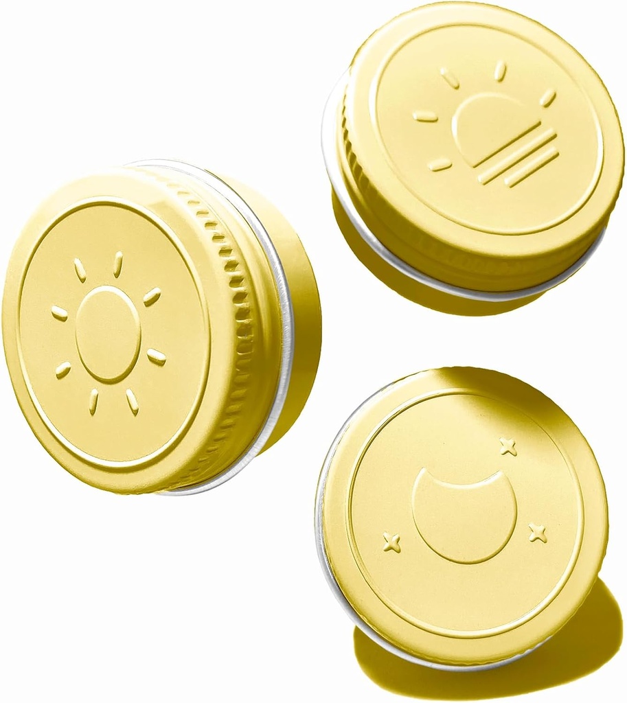 Ekstra Küçük Tek Pill Box for Purse (3 Pack), alüminyum Top Pill Konteyner, 3 Times a Day Portatif Su Tek Pill Case for Vitamins, Fish Oils, Supplements (Light Sarı)