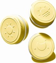 Ekstra Küçük Tek Pill Box for Purse (3 Pack), alüminyum Top Pill Konteyner, 3 Times a Day Portatif Su Tek Pill Case for Vitamins, Fish Oils, Supplements (Light Sarı)