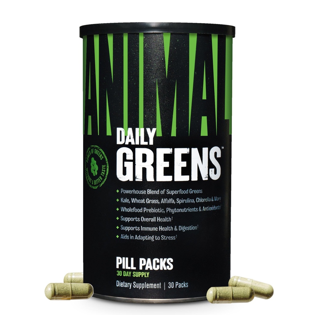 Animal Daily Greens Pill Packs - Kale, Buğday Grass, Alfalfa & More - Üstün Digestion, Gut Health ve Immunity For Men & Women - 30 Day Supply