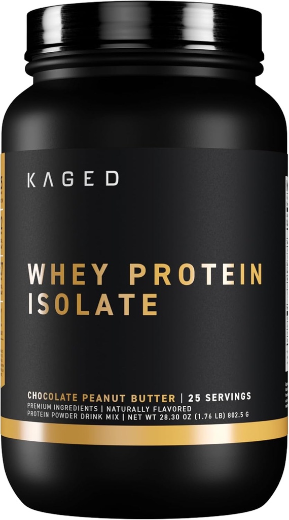 Kaged Whey proteini Isolate Toz | Chocolate Peanut Butter | 100% Pure Low Lactose Whey | Post Workout Recovery Drink | Supports Muscle Building | Supplements for Men & Women | 25 Servisler