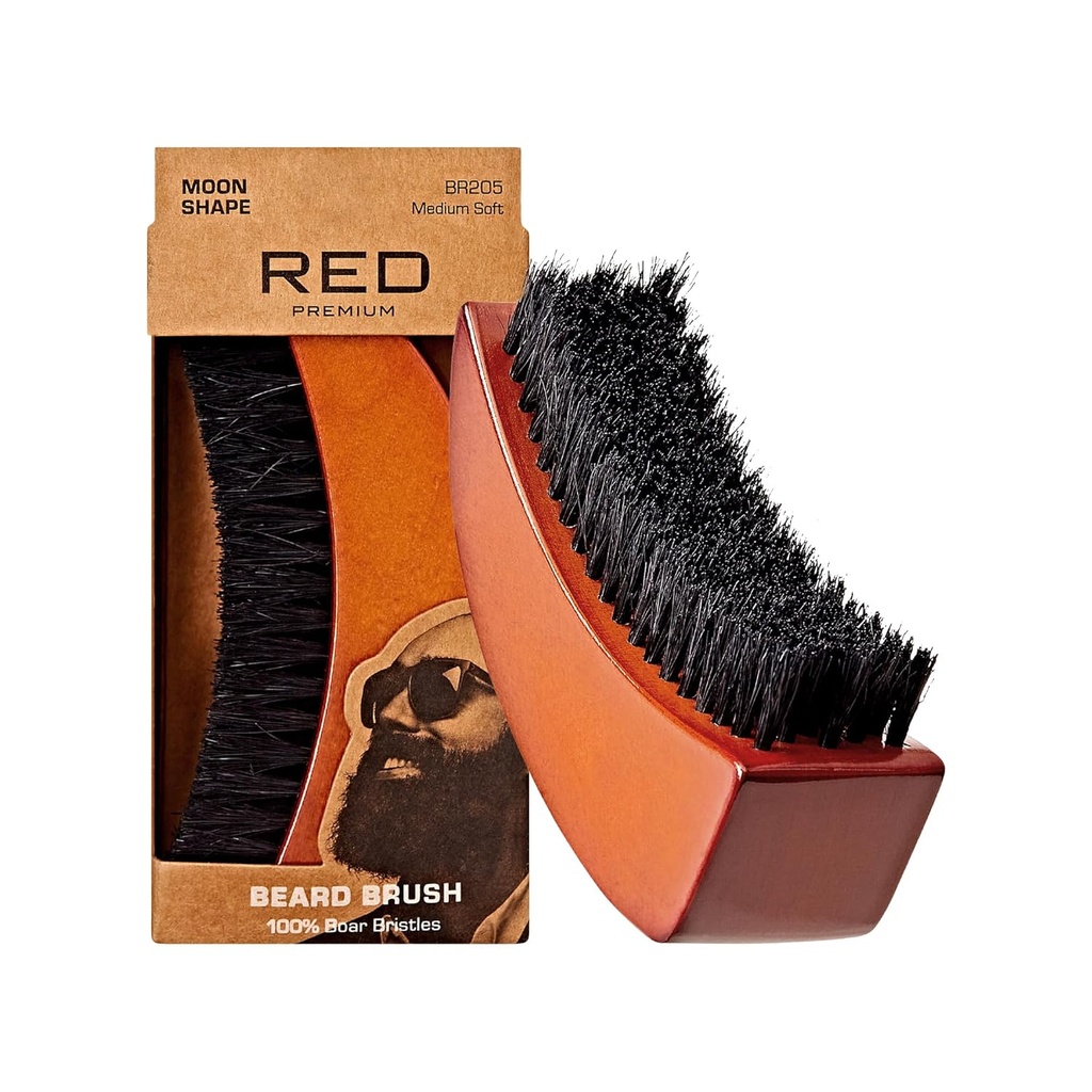 Kiss Beard tarafından 100% Doğal Boar Bristles for Men, Premium Ahşap Fırça, Ayıds Grooming Shaving Comb, Tame ve Yumuşak Yüz Saç (MOON ŞPE)