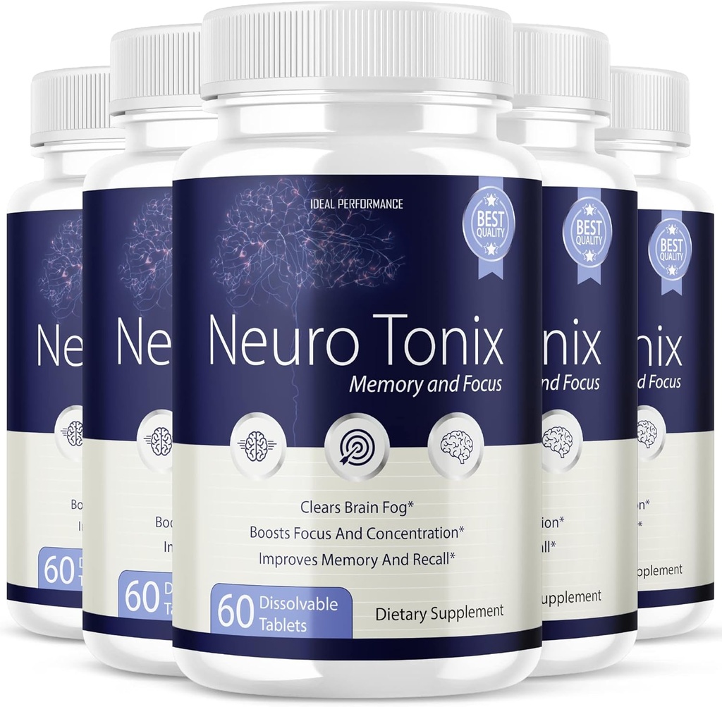 (5 Pack) Neurotonix Memory Supplement - Επίσημη Φόρμουλα - Neuro Tonix Memory Tablets for Focus and Memory, Neruotonix Brain Supplement Pills, Neuro Tonix Advanced Formula Maximum (300 Κάψουλες)