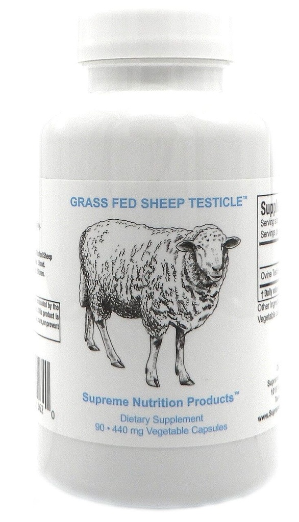 Supreme Nutrition Πρόβατα Όρχιλος - 100% Grass Fed and Finished in New Zealand, 90 κάψουλες του καθαρού όρχι των βοοειδών