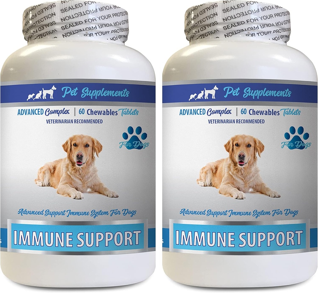 Immune Support Vitamins - Köpekler Immune Support - Burdock Root Extract Organik - Köpekler için Burdock Kökleri - Immune Dog Pills, Immune Support for Dogs probiyotik, Immune Support Supplement 2 Bot (120 Chews