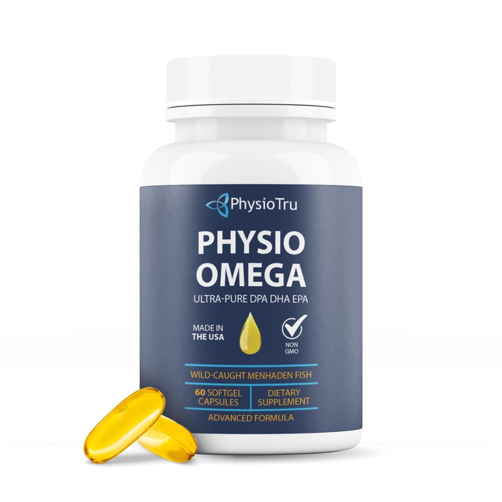 PHio Omega 2400mg Balık Yağı Omega 3 Fatty Acid Supplement - Heart & Brain Health Supplements for Yetişkinler - Non-GMO, Burpless, Light Citrus Flavor, Sustainable Sourced - 60 Softgels, 30 Günlük Supply