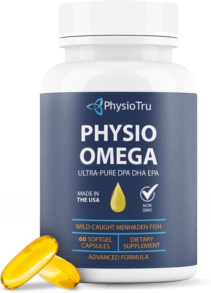 PHio Omega 2400mg Balık Yağı Omega 3 Fatty Acid Supplement - Heart & Brain Health Supplements for Yetişkinler - Non-GMO, Burpless, Light Citrus Flavor, Sustainable Sourced - 60 Softgels, 30 Günlük Supply