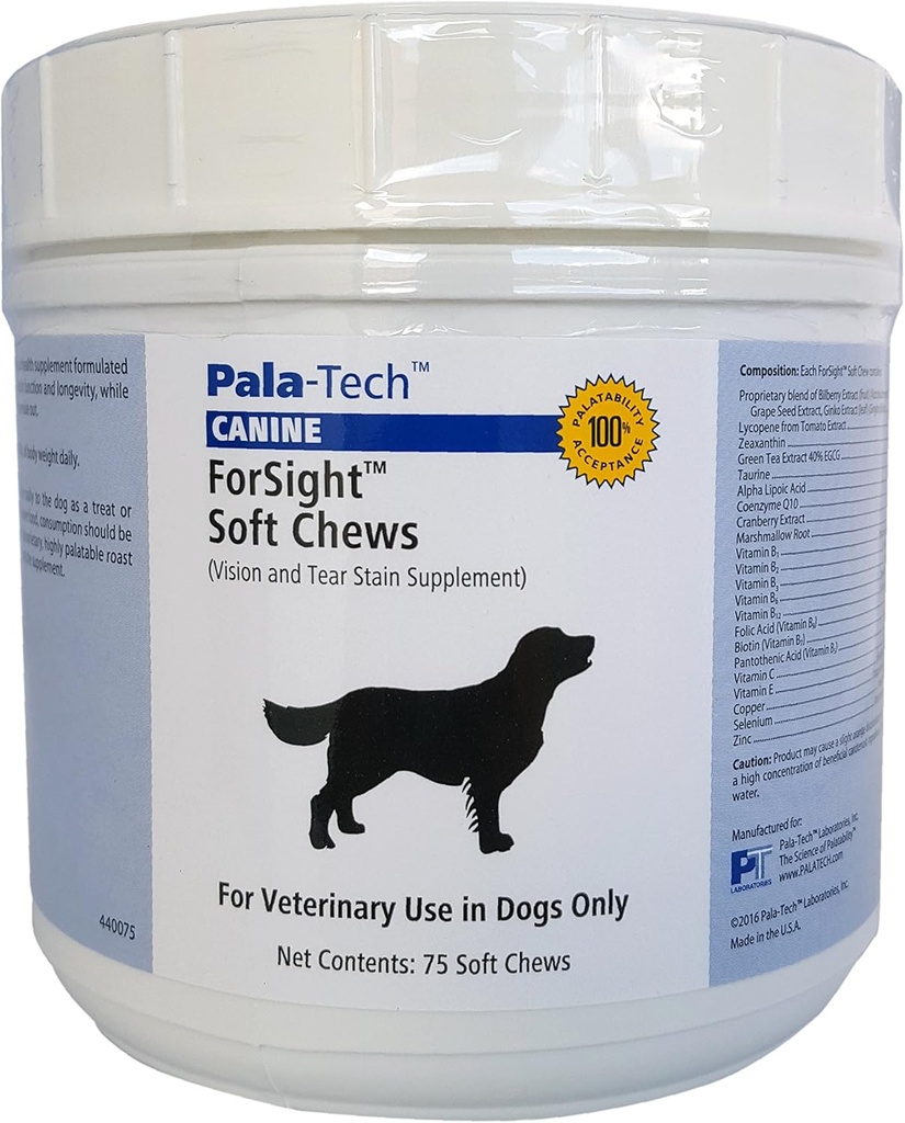 PalaTech Canine Forsight Petite Soft Chews - Tear Stain Chews for Dogs - Canine Eye Supplement - Supports Eye Health - Perfect for Dog Eye Enfeksiyon Tedavisi için Mükemmel