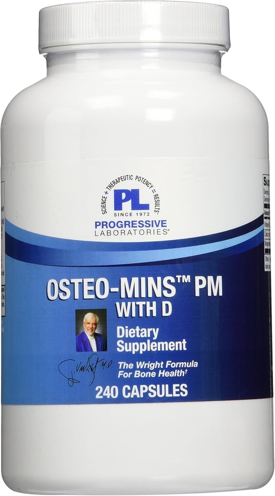 Προοδευτικά εργαστήρια Osteo-Mins PM με D συμπλήρωμα, 240 Count