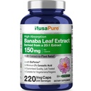 NusaPure Banaba Leaf 20:1 Extract, 150 mg Ισοδύναμο με 3.000 mg Veg Caps, 220 ημέρες προσφοράς (Non-GMO & Vegan) 2% Κοροσολικό οξύ
