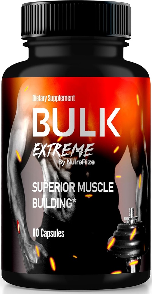 Bulk Extreme Superior Muscle Building Advanced Formula, Bulk Extreme for Lean Mass for Men, All Natural Muscle Builder, Ανδρικά Χάπια για Φυσική Απόδοση, Κριτικές (60 Κάψουλες)