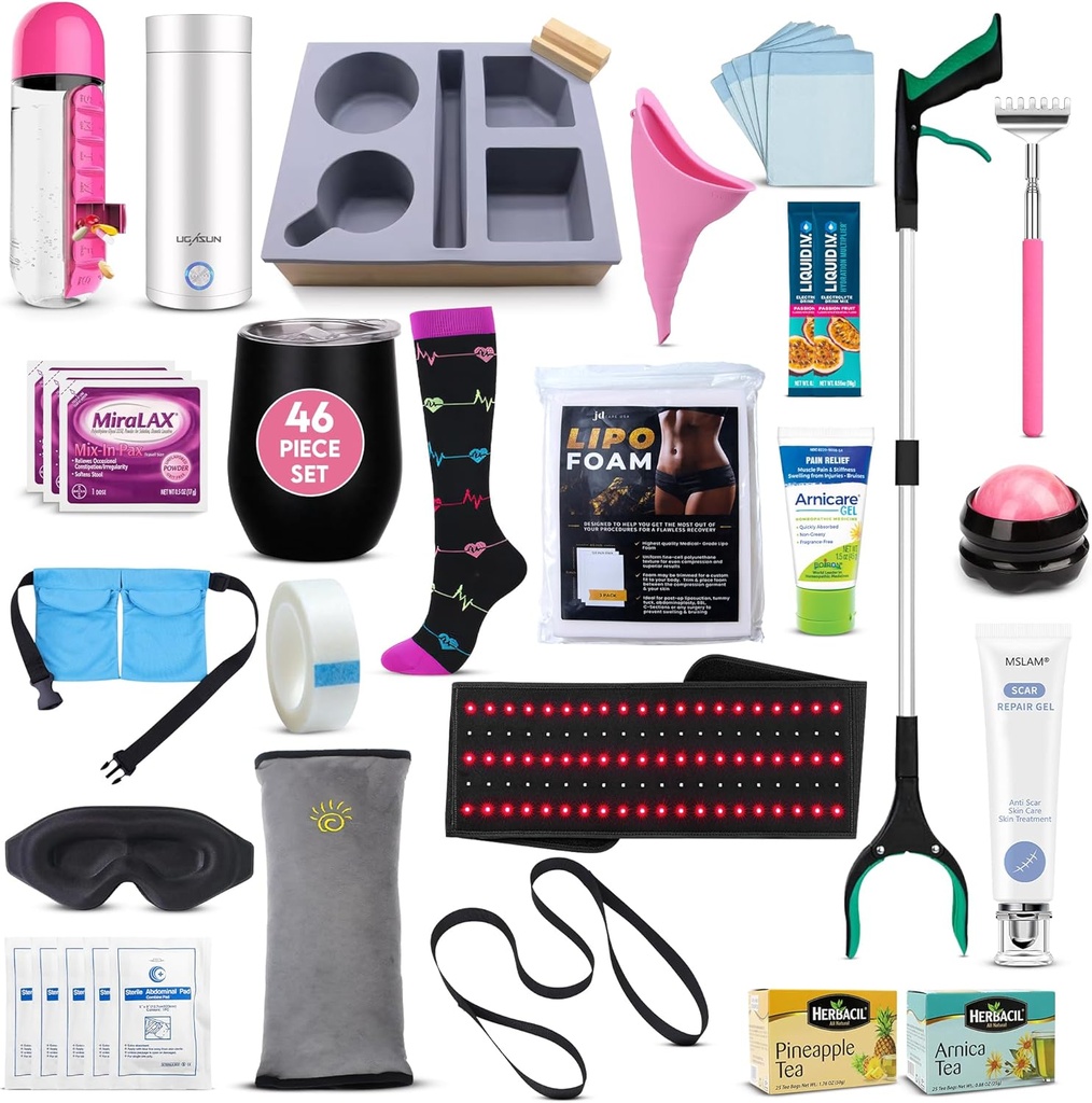 Ultimate Tummy Tuck Recovery Kit with Scar Care Red Light Therapy - Premium Post-Op Malzemeler ve Anne Makeover için Temelleri Var | Abdominoplasty
