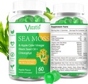 2 Πακέτο Βιολογικό Ιρλανδική Θάλασσα Moss Gummies με Μαύρο Έλαιο Σπέρματος, Χλωροφύλλη - Thyroid, Mood, Ενέργεια & Ανοσολογική Υποστήριξη - Γυναίκες & Άνδρες, Ενήλικα & Παιδιά - 120 Vegan Gummies
