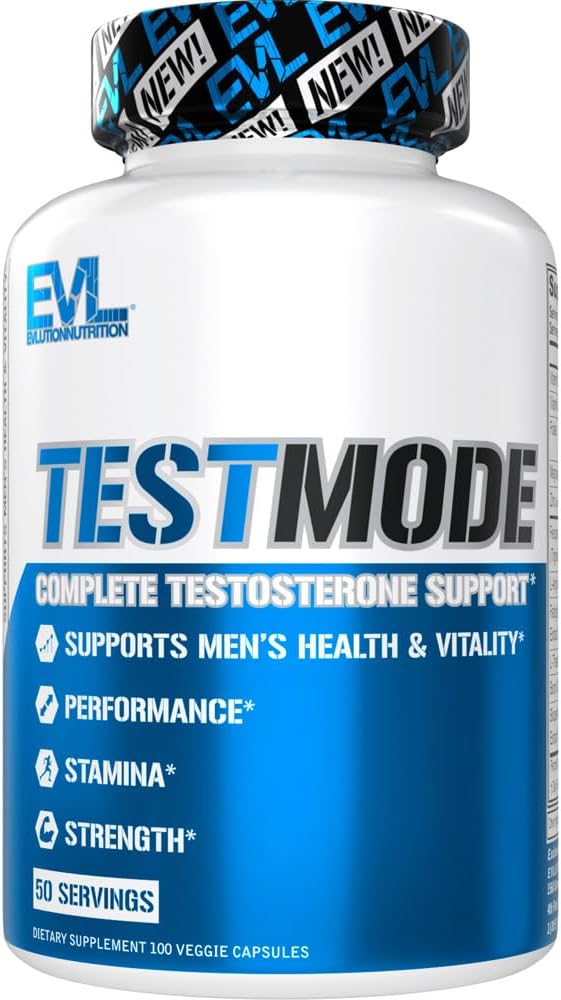 Evlution Beslenme TestiMode - Tamam testosteron Desteği - Erkekler için testosteron Tamam - Erkeklerin Sağlığı ve Yaşamını Destek - Performans, Stamina & Strength - 50 Hizmet - 100 Veggie Capsules