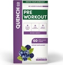 Quench Pre Workout for Men & Women Effervescent Tabletler - L-Arginine, Natural Caffeine - Supports Kilo Management & Hydration - Vegan, Chem, Soy-Free 60 Count