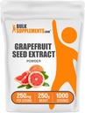 BulkSupplements.com Σπέρματα γκρέιπφρουτ σε σκόνη - Συμπληρώματα σπόρων γκρέιπφρουτ, πηγή αντιοξειδωτικών - συμπλήρωμα βοτάνων, χωρίς γλουτένη, 250mg ανά σερβίρισμα, 250g (8,8 oz) (πακέτο του 1)