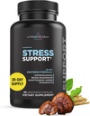 Livingood Daily Stress Support, 12in-1 Supplement with Ashwagandha, Reishi Mushroom, Vitamin B6, Adaptogen Herbs & Magnezyum, Supports Mood & Calm, Gluten Free, Vegan, 60 Vegetarian Capsules