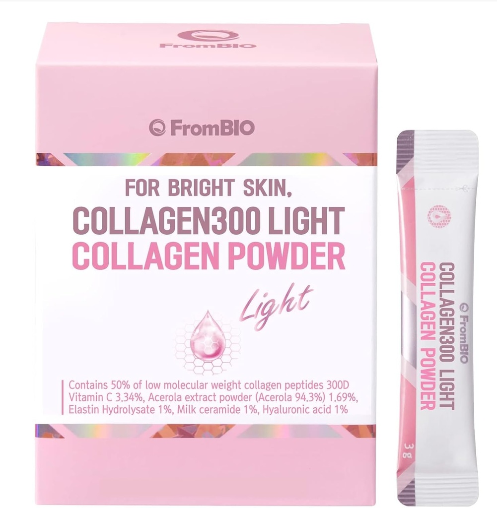 Bright Skin, Collagen 300 Light, Low Molecular Kilo Fish Collagen 300 300D 1,500 mg (28 Packets)