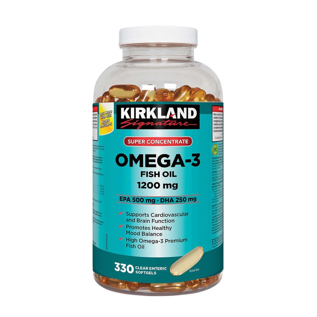 Kirkland Omega-3 Fish Oil 1000 mg 300 Softgels