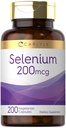 Carlyle Yeast Free Selenium Supplement | 20006 | 200 Capsules | Vegetarian, Non-GMO ve Gluten Free Mineral Formula | L-Selenomethionine | Değer Boyut