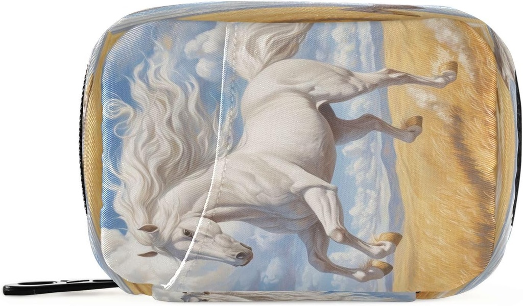 White Horse Travel Pill Organizecı Bag, Haftalık Günlük Pill Vaka Bag Portulü Pill Box For Vitamin Supplement Medicine