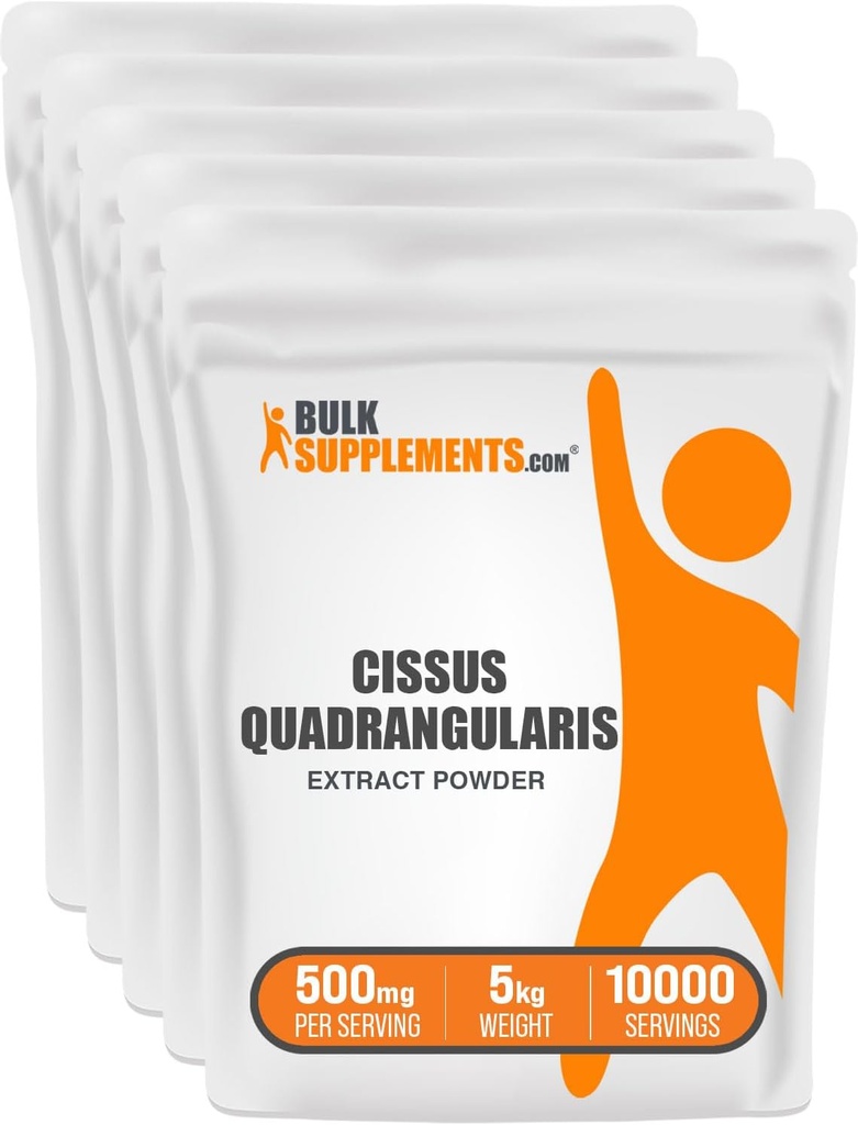 BulkSupplements.com Cissus Quadrangularis Ekstra Toz - Cissus Quadularis Supplement, Herbal Supplement - Gluten Free, 500 mg per Service, 1kg (2.2 lbs) (Pack of 5)