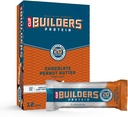 Clif Builders - Protein Barlar - Chocolate Peanut Butter Flavor - 20g Protein - Gluten Free (2.4 Ounce, 12 Count)