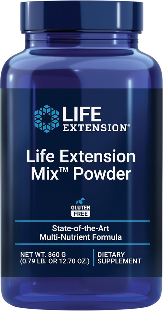 Life Extension MixTM Toz, yüksek Potency, Advanced Vitamin, Mineral, Meyve ve Sebze Formülü, B, C, D, E, Magnezyum, for Whole-Body Health, Health Aging, Gluten-Free, 12.70 oz