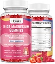 Çocuklar için Magnezyum Citrate Gummies - Great Tasting Kids Magnezyum Calm Supplement Support Nerve & Bone Health, Kids Wellness için Güçlü Kas, Vegan Strawberry Flavor Low-Sugar, 2 Pack-60 Kont