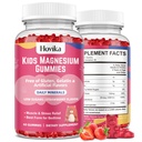 Çocuklar için Magnezyum Citrate Gummies - Great Tasting Kids Magnezyum Calm Supplement Support Nerve & Bone Health, Kids Wellness için Güçlü Kas, Vegan Strawberry Flavor Low-Sugar, 2 Pack-60 Kont