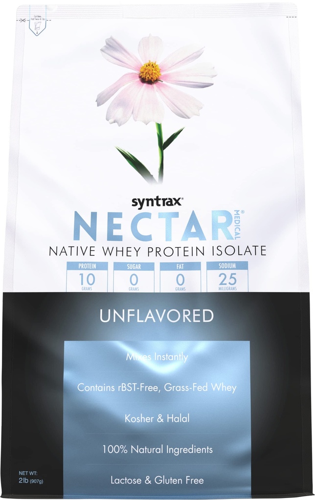 Syntrax Beslenme Nectar Medical, All Natural Whey Protein Isolate, Unflavored, 2 lbs. (2 Pound, Unflavored)