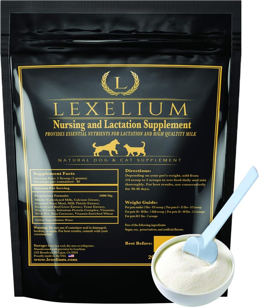 Hemşirelik Köpekleri ve Kediler için Hemşirelik Tamamları ve Vitaminler - Hemşireler için Lactation ve Recovery Supplement - Puppies ve Kittens için Kas & Ruh Gelişimi - 200g