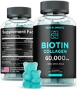 Biotin & Collagen Gu Gummies - 50.00006 Collagen + 10.000mcg Biotin | Saç, Skin & Nails Erkekler ve Kadınlar için Destek | Saç Büyüme, Glowing Skin & Güçlü Nails | Non-GMO, Chewable, Great-Tasting