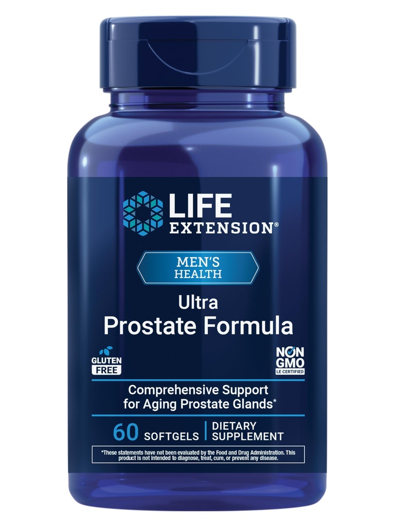 Life Extension Ultra Prostate Formula, Saw Palmetto for Men, pygeum, sting Nettle Root, lycopene, Prostate Health, Urination Flow, PAS, Non-GMO, Gluten-Free, 60 softgels