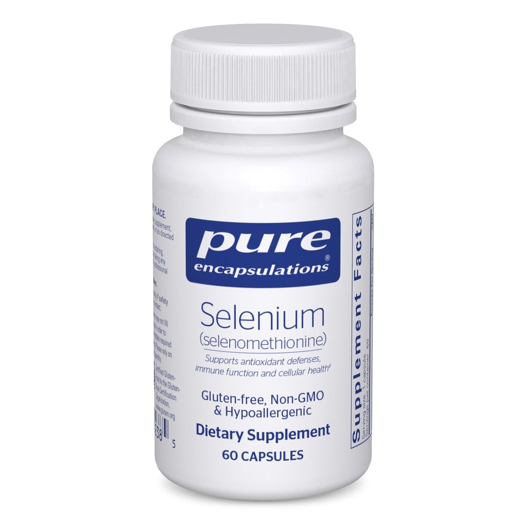 Pure Encapsulations Selenium - 200 mcg - for Health Cellular Function, Immune System & Antioxy Defenses - Mineral Supplement - Vegan & Gluten Free - 60 Capsules