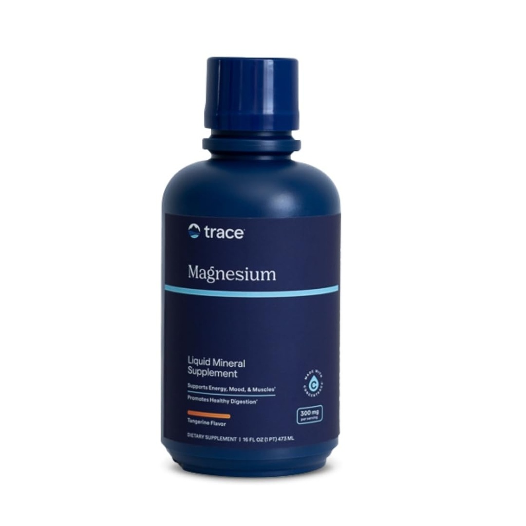 Trace Minerals Magnezyum Sıvı 300 mg - Enerji ve Kalp Sağlığı Desteği Tamam - Mineraller Yardım Digestion & Hydration - Sağlıklı Kemikleri Destek - Doğal Tangerine Flavor, 16 fl oz (32 hizmet)