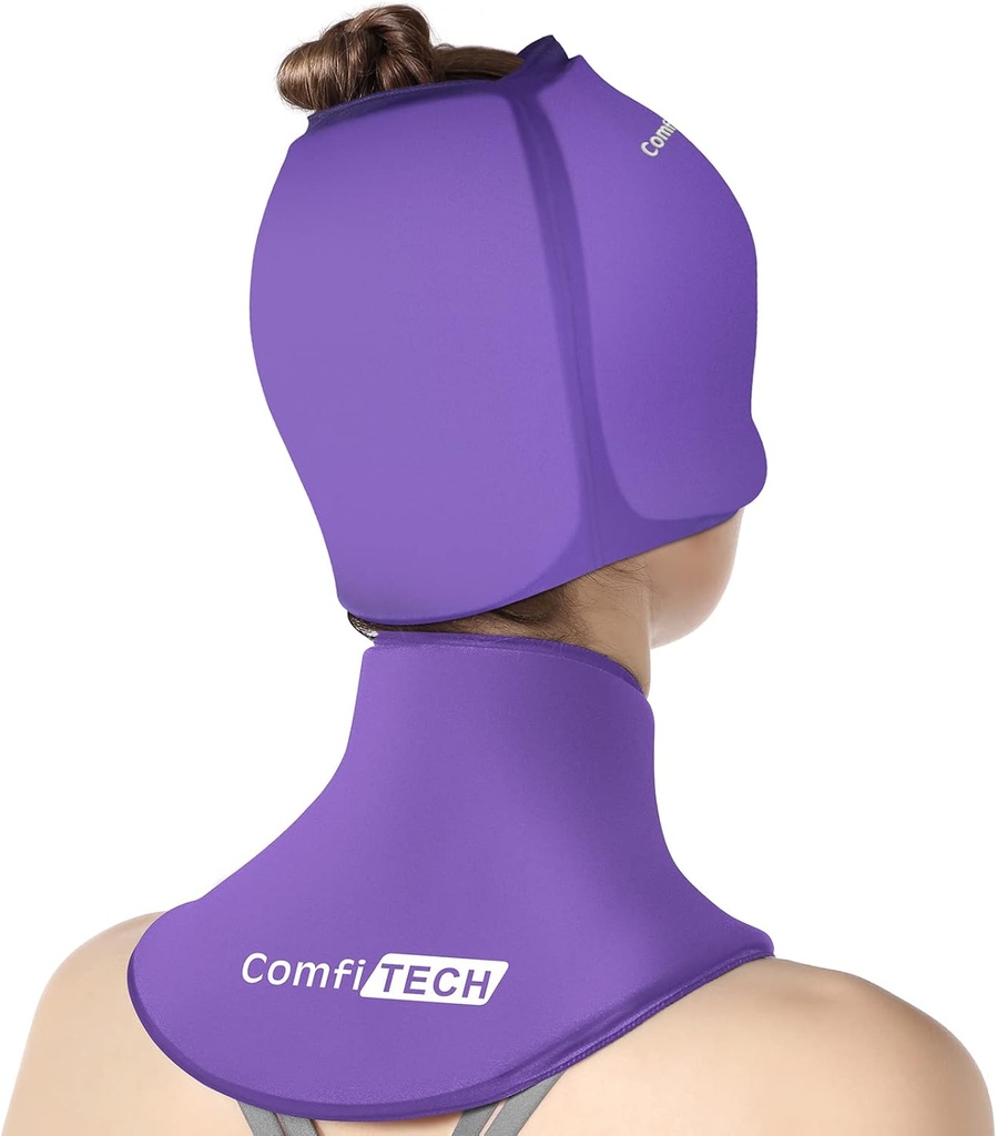 ComfiTECH κρύο καπάκι και το πακέτο πάγου Neck Wrap Gel Combo, πακέτο φροντίδας για το κεφάλι και τη μήτρα, μοβ