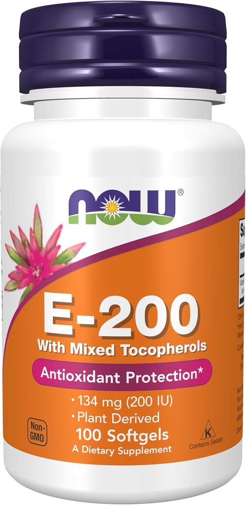 Şimdi Gıdalar Tamamlar, Vitamin E-200 İ Karma Tocopherols, Antioksi Koruma*, 100 Softgels
