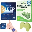 Wellnee & Wellamoon Wellness Pack: Herbal Knee Comfort Patches (10 Count) & Natural Sleep Support Patches (28 Count) – Κοινή & Μυική Άνεση με Plant-based Sleep Aid