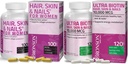 Bronson Saç, Skin & Nails with Biotin Ekstra Güçlü Vitamin Supplement for Women + Ultra Biotin 10.000 Mcg