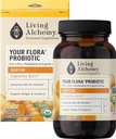 Your Flora Probiyotik Soothe – Non-GMO Probiyotiks with Fermented Soybean, Ginger, & Turmeric for Gut Balance, Digestion, & Support – Prebiyotiks, Postbiyotiks, Digestive Enzymes – Living Alchemy, 60 Adet
