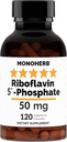 MONOHERB Ριβοφλαβίνη 5'- Φωσφορικό 50 mg - 120 κάψουλες χορτοφάγων - Βιοενεργή βιταμίνη Β2