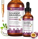 Graviola Soursop Leaf Extract Liquid - Soursop Bitters Liquid, Support Immune, Relax, Liver and Sleep, Sugar & Alcohol-Free, Highly Absorbable Formula, Passion Fruit Flavor, 2 Fl Oz
