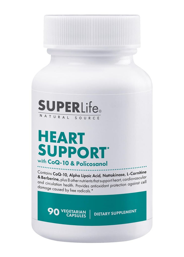 Kalp Desteği - CoQ-10, Quercetin, L-Carnitine Fumarate, L-Arginine, Berberine, Inositol, Magnezyum Citrate & Taurine | Supports Heart & Cardiovascular Health | Supplement - 90 Capsules