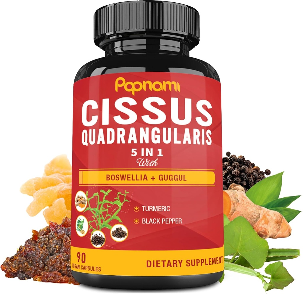Super Cissus Quadrangularis Εκχύλισμα κάψουλες με Boswellia, Guggul, Turmeric, Pepper 
