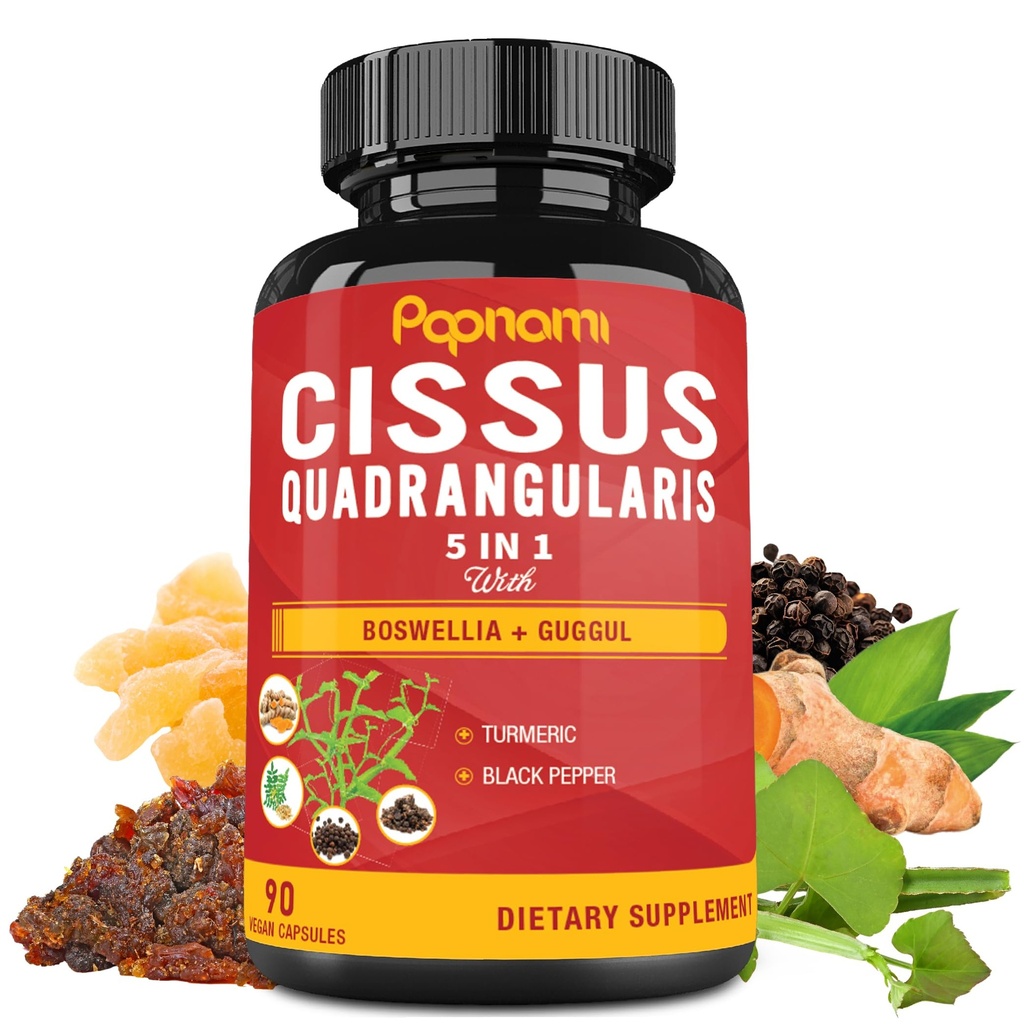 Super Cissus Quadrangularis Extract Capsules with Boswellia, Guggul, Turmeric, Pepper | 3 Ay Supply