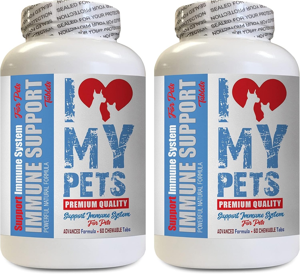 I LOVE MY PETS LLC Older cat Supplement - PET Immune Support - Dogs and Cats - Booster - Healthy - Turmeric Cats - 120 Treats (2 Bottles)